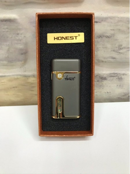 Honest Marka Rüzgar Çakmağı Gaz Göstergeli Füme Kişiye Özel Çakmak