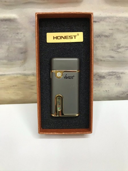 Honest Marka Rüzgar Çakmağı Gaz Göstergeli Füme Kişiye Özel Çakmak