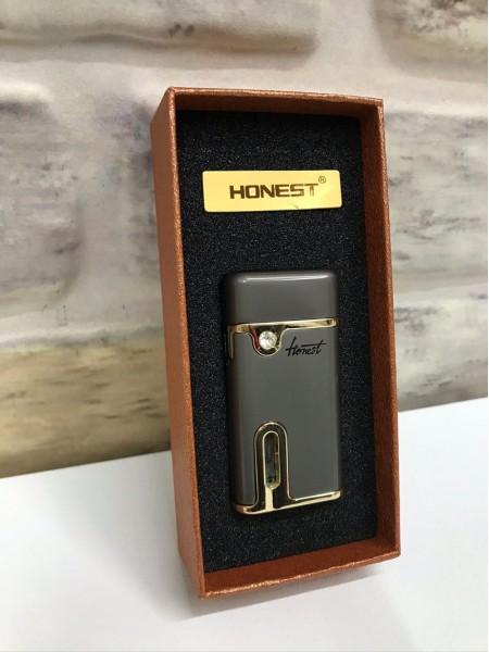 Honest Marka Rüzgar Çakmağı Gaz Göstergeli Füme Kişiye Özel Çakmak