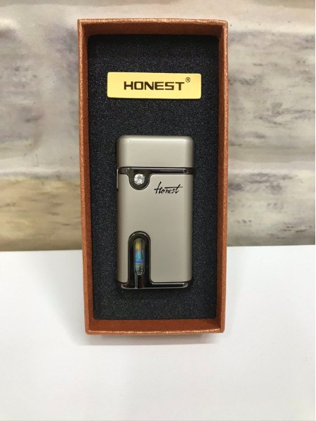 Honest Marka Rüzgar Çakmağı Gaz Göstergeli Gümüş Gri Kişiye Özel Çakmak