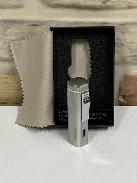 Jobon Marka Gazlı Gri Renk Özel 3 Ateşlemeli Kişiye Özel Çakmak 