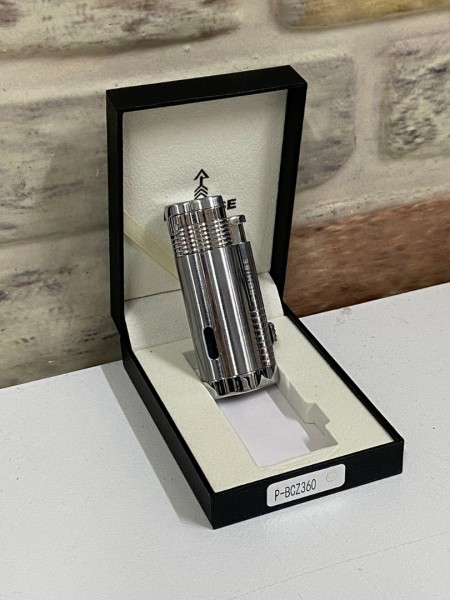 Promise Gaz Göstergeli Üçlü Ateşlemeli Gümüş Gri Renk Kişiye Özel Çakmak