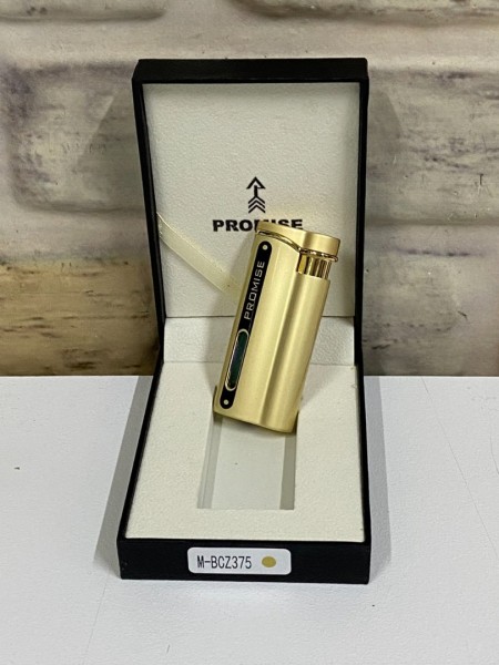 Promise Marka Sarı Gold Renk Gaz Göstergeli Gazlı Kişiye Özel Çakmak