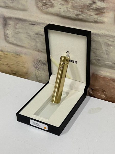 Promise Marka Sarı Gold Renk Gazlı İnce Kişiye Özel Çakmak