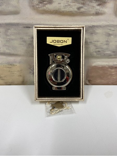 Jobon Marka Benzinli Gri Renk Yuvarlak Otantik Model İsme Özel Çakmak