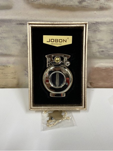 Jobon Marka Benzinli Gri Renk Yuvarlak Otantik Model İsme Özel Çakmak