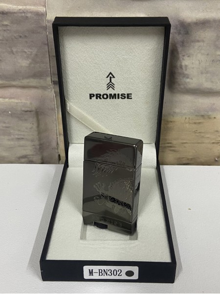 Promise Marka Füme Ejderha Desenli İsme Özel Çakmak