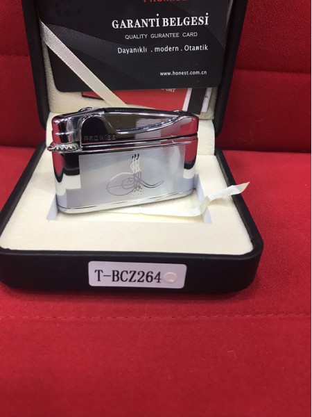 Tuğralı Gazlı Gümüş Gri Model Çakmak