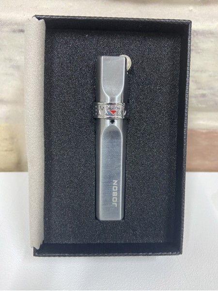 Jobon Marka Tek İnce Ateşlemeli Gri Renk İsme Özel Çakmak