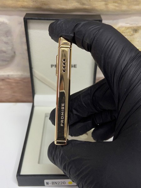 Promise Marka Sarı Gold Renk Pilli Model Kare Kare Desenli Çakmak