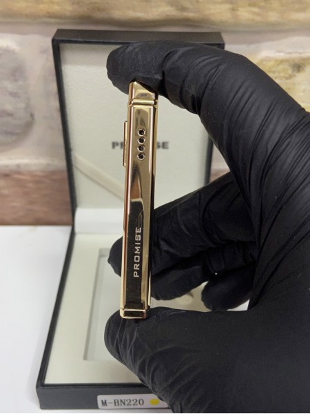 Promise Marka Sarı Gold Renk Pilli Model Kare Kare Desenli Çakmak