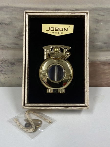 Jobon Marka Benzinli Sarı Renk Yuvarlak Otantik Model İsme Özel Çakmak