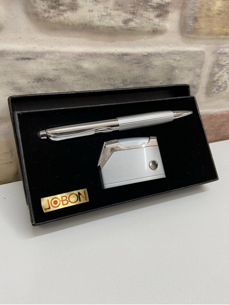 Jobon Marka Gazlı Göstergeli Gümüş Gri Kalemli Çakmak