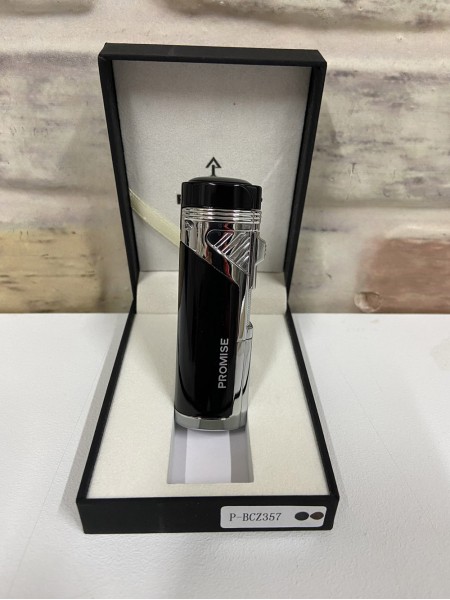 Promise Marka 4 Ateşlemeli Siyah Gri Puro Çakmağı İsme Özel Çakmak