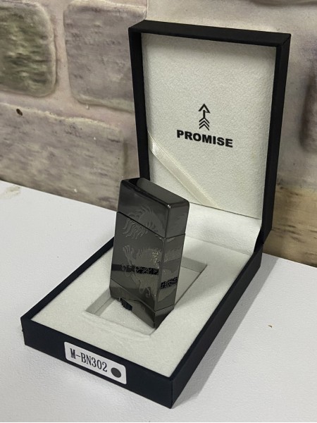 Promise Marka Füme Ejderha Desenli İsme Özel Çakmak