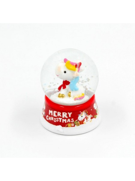 Yılbaşı Temalı Unicorn Merry Christmas Mini Boy Kar Küresi